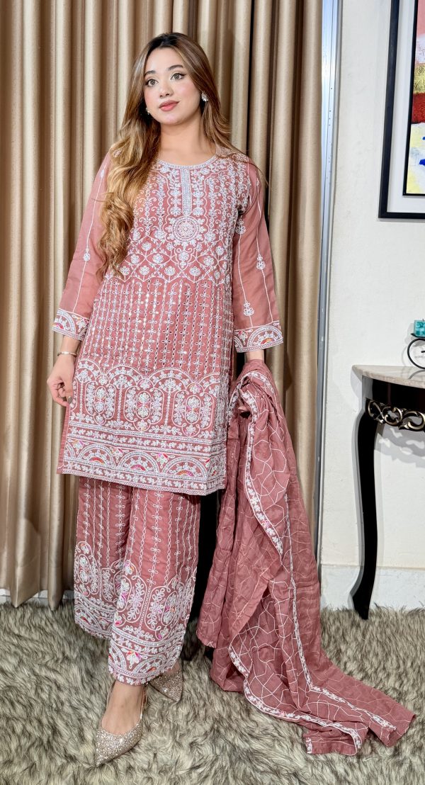 জর্জেট কামিজ ফারসি ডিজাইন - Image 2