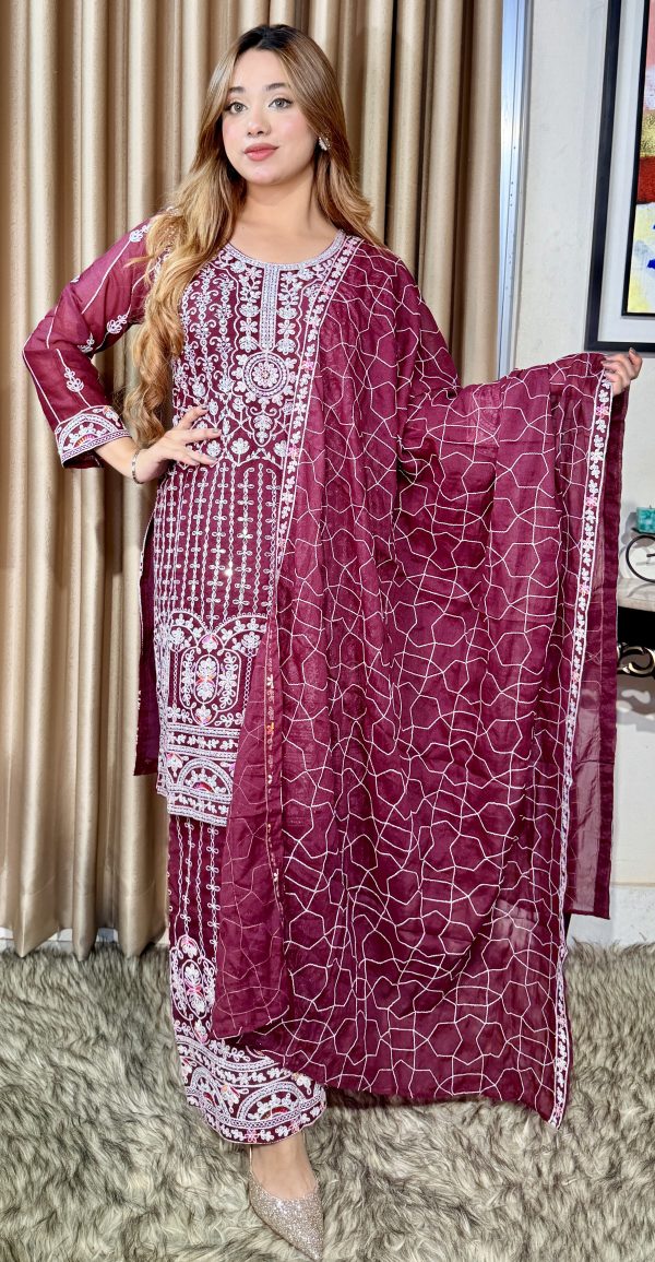 জর্জেট কামিজ ফারসি ডিজাইন - Image 4